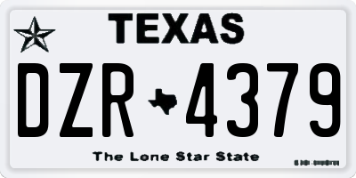 TX license plate DZR4379
