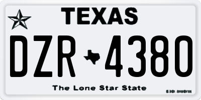 TX license plate DZR4380