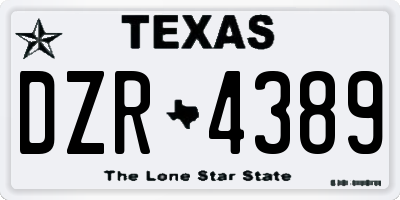 TX license plate DZR4389