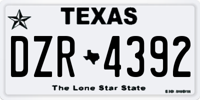 TX license plate DZR4392