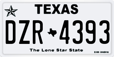 TX license plate DZR4393