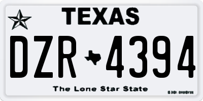 TX license plate DZR4394