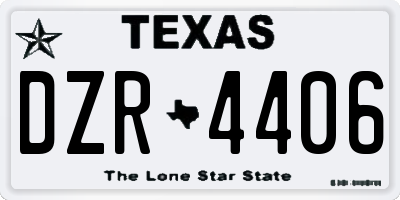 TX license plate DZR4406