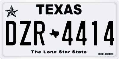 TX license plate DZR4414