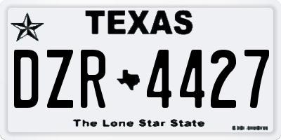 TX license plate DZR4427