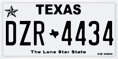 TX license plate DZR4434