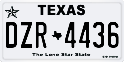 TX license plate DZR4436