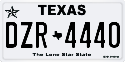 TX license plate DZR4440