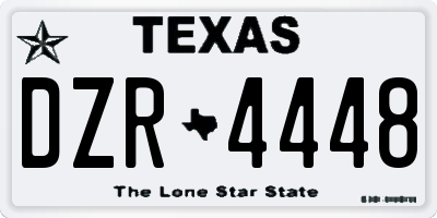 TX license plate DZR4448