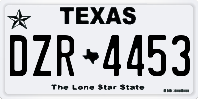 TX license plate DZR4453