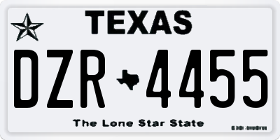 TX license plate DZR4455