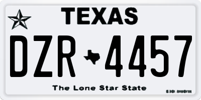 TX license plate DZR4457