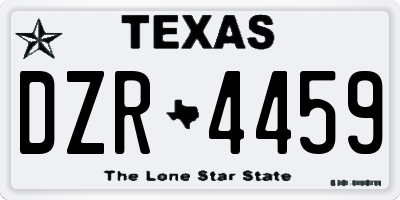 TX license plate DZR4459