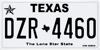 TX license plate DZR4460