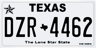 TX license plate DZR4462
