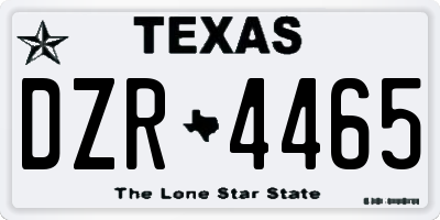 TX license plate DZR4465