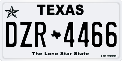 TX license plate DZR4466