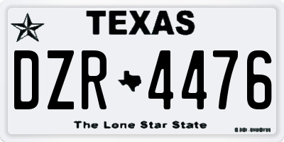 TX license plate DZR4476