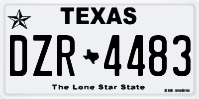 TX license plate DZR4483