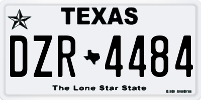TX license plate DZR4484