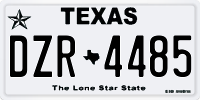 TX license plate DZR4485