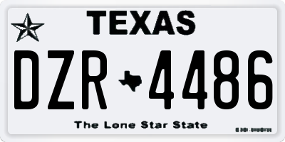 TX license plate DZR4486