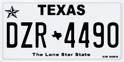 TX license plate DZR4490