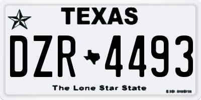 TX license plate DZR4493