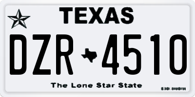 TX license plate DZR4510