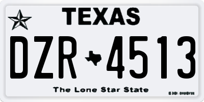 TX license plate DZR4513