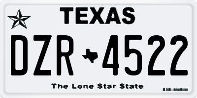 TX license plate DZR4522