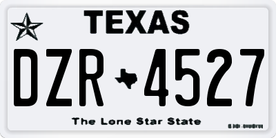 TX license plate DZR4527