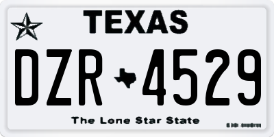 TX license plate DZR4529