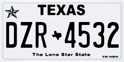 TX license plate DZR4532