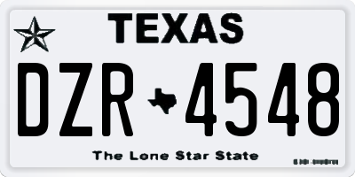 TX license plate DZR4548