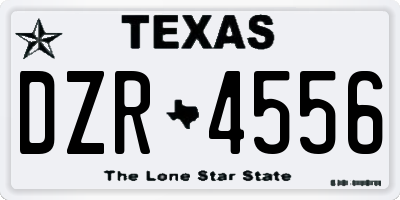 TX license plate DZR4556