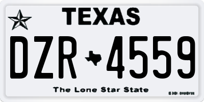 TX license plate DZR4559