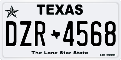 TX license plate DZR4568