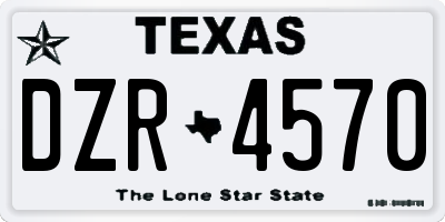 TX license plate DZR4570