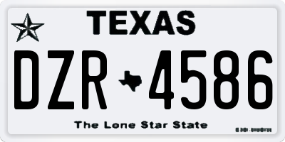 TX license plate DZR4586