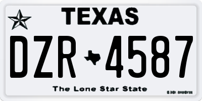 TX license plate DZR4587