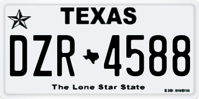 TX license plate DZR4588