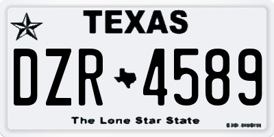 TX license plate DZR4589