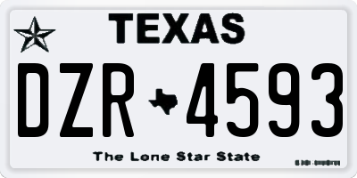 TX license plate DZR4593