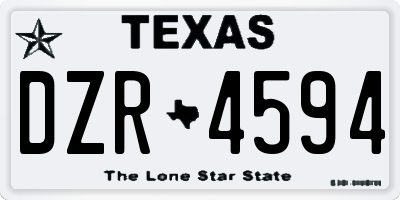 TX license plate DZR4594
