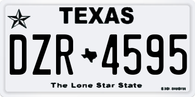 TX license plate DZR4595