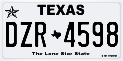 TX license plate DZR4598