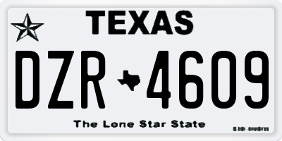 TX license plate DZR4609