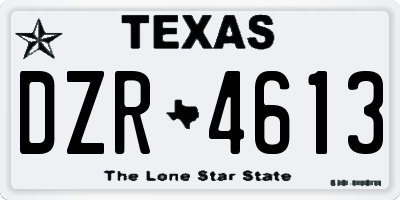 TX license plate DZR4613