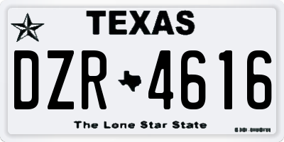 TX license plate DZR4616